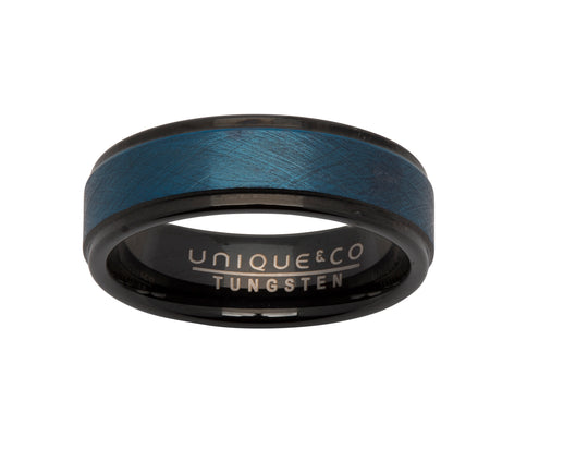 Tungsten Carbide Ring - Blue/Black - TUR-73-58