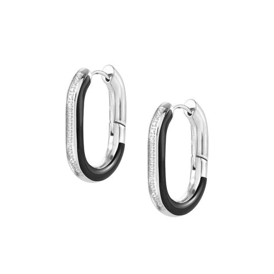 Drusilla Hoop Earrings - Black/Silver - 028708/001
