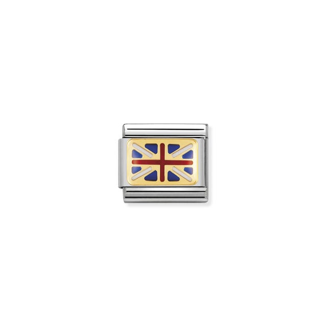 Nomination Classic Great British Flag Link - Silver/Gold ~ 030234/06