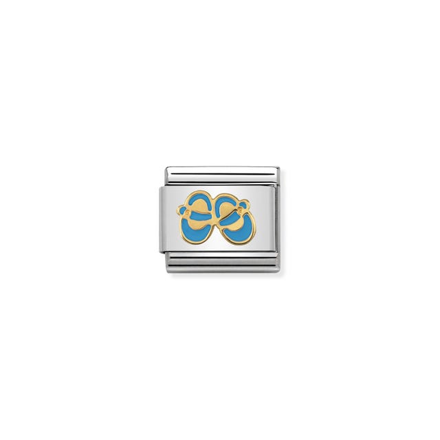 Composable Gold Blue Baby Shoes Link - 030242/38