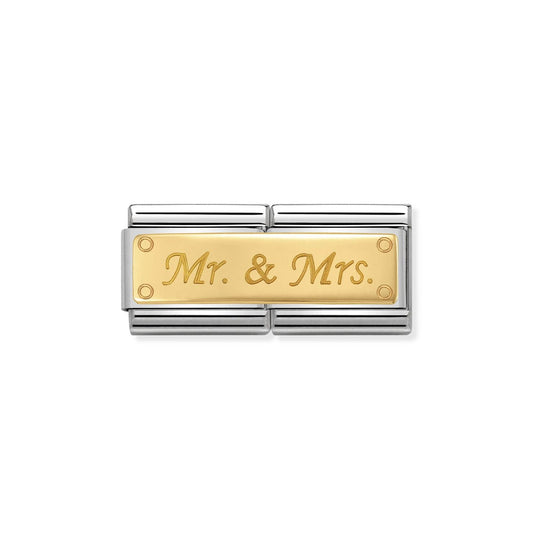 Classic 'Mr & Mrs' Double Link - Gold - 030710/25