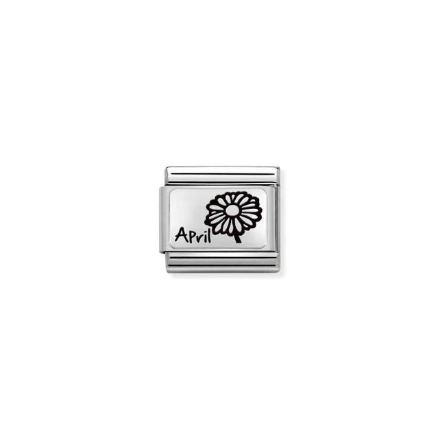 Composable Classic April Flower Link - Silver - 330112/16