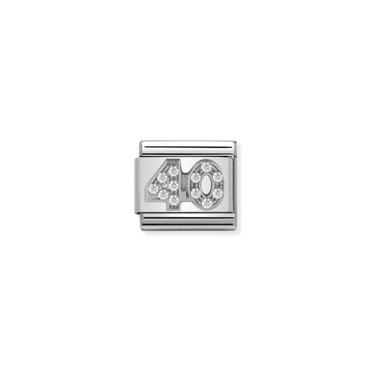 Classic Number 40 Link - Silver/Zirconia - 330304/22