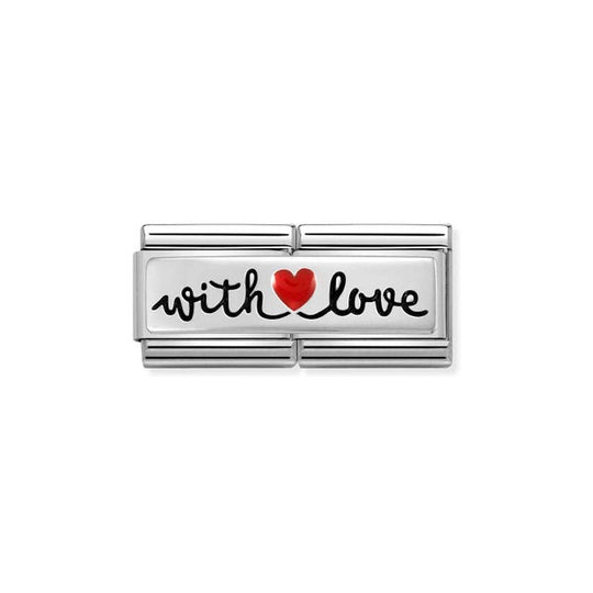 With Love Red Heart Double Link - Silver - 330721/09
