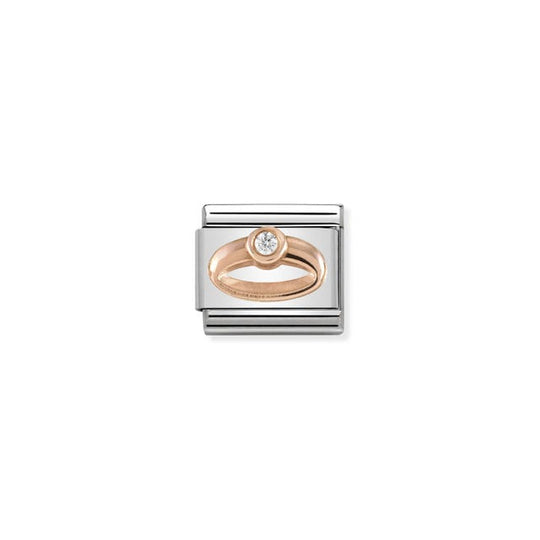 Nomination Classic Ring With Stone Link - Rose Gold ~ 430305/04