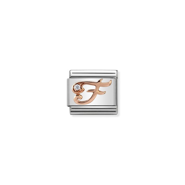 Classic Letter F Link - Rose Gold - 430310/06