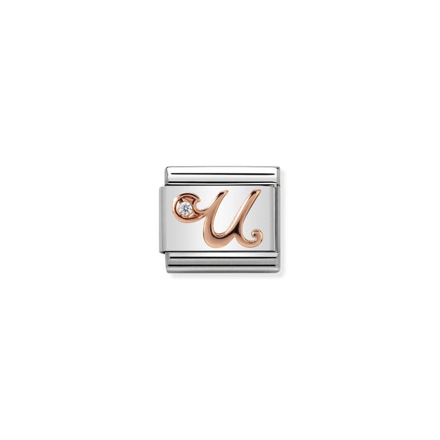 Composable Rose Gold Letter U Link - 430310/21