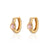 Teardrop Huggie Hoop Earrings - Gold/Pink - SPG-90