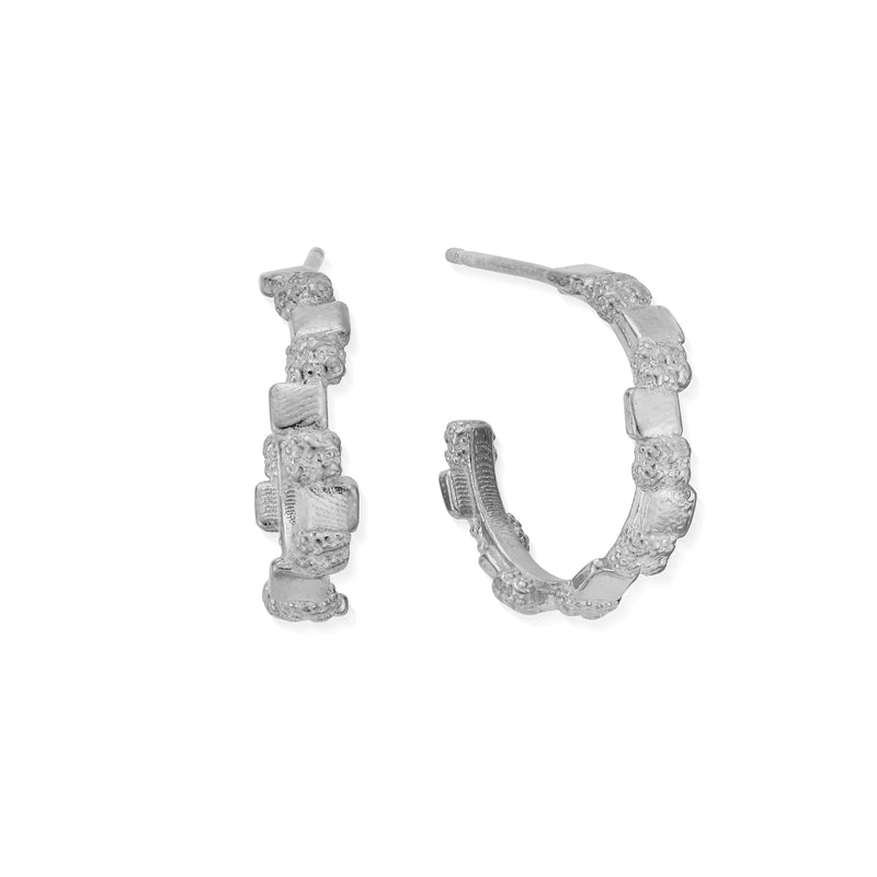Tranquil Shore Hoop Earrings - Silver - SEH3302