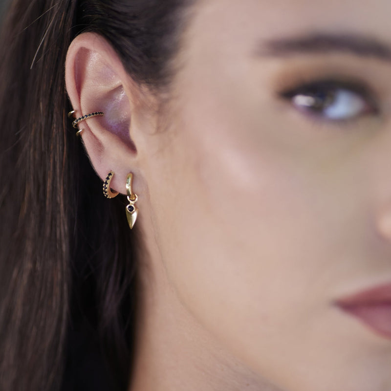 Triple Claw Single Earcuff - Gold/Black - SPG-69