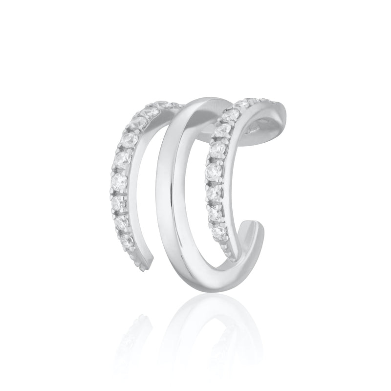 Triple Claw Single Earcuff - Silver - SPS-70