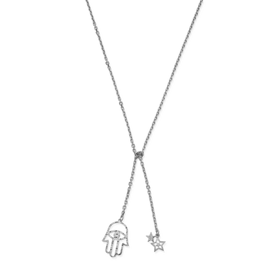 Hand of Happiness Knot Necklace - Silver - SN3312