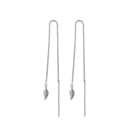Feather of Courage Earrings - Silver - SEDR3214
