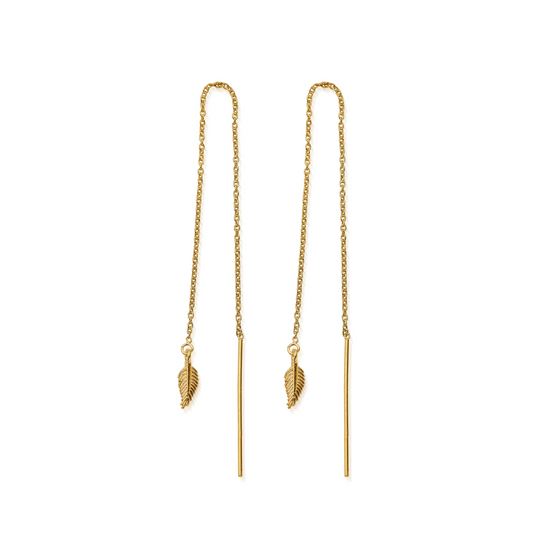 Feather of Courage Earrings - Gold - GEDR3215