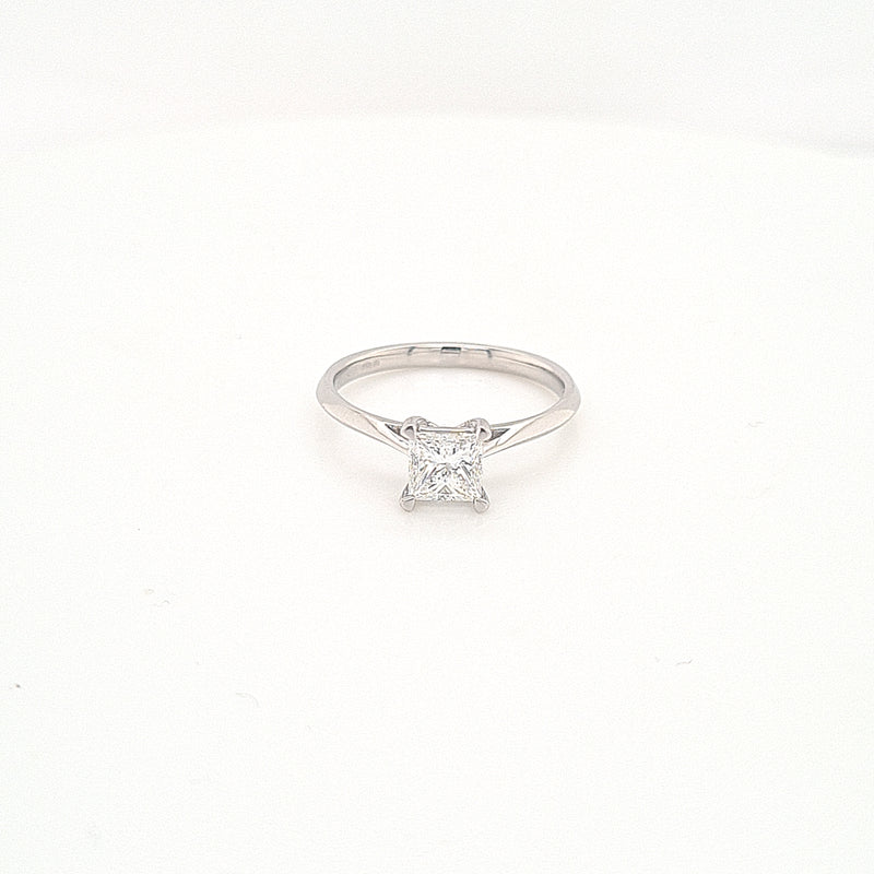 Platinum Princess Cut Diamond Engagement Ring - 0.70ct