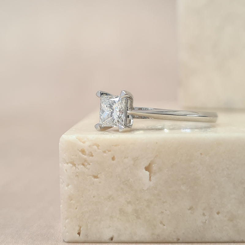 Platinum Princess Cut Diamond Engagement Ring - 0.70ct