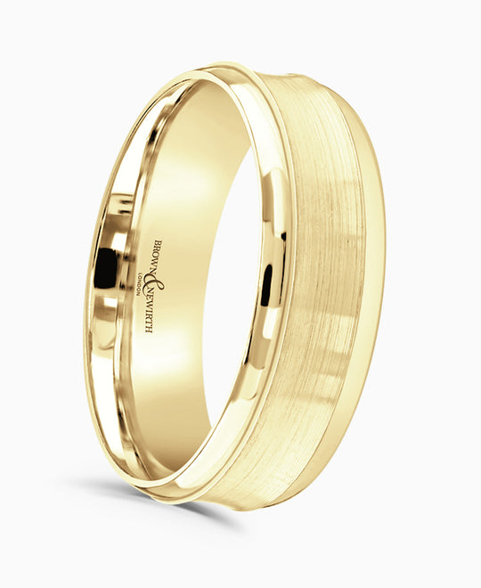 Dionysus Concave Wedding Ring Yellow Gold - ANFP583