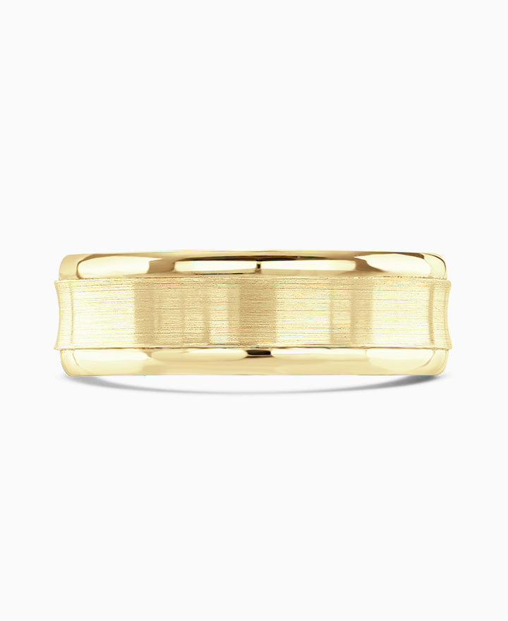 Dionysus Concave Wedding Ring Yellow Gold - ANFP583