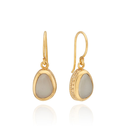 Asymmetrical Drop Earrings - Moonstone/Gold - ER10355-GWMS