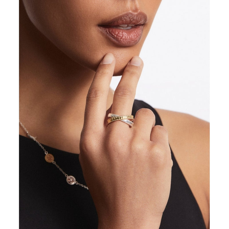 Classic Cross Ring, Size P 1/2 Mixed Metal RG10060-TWT-8