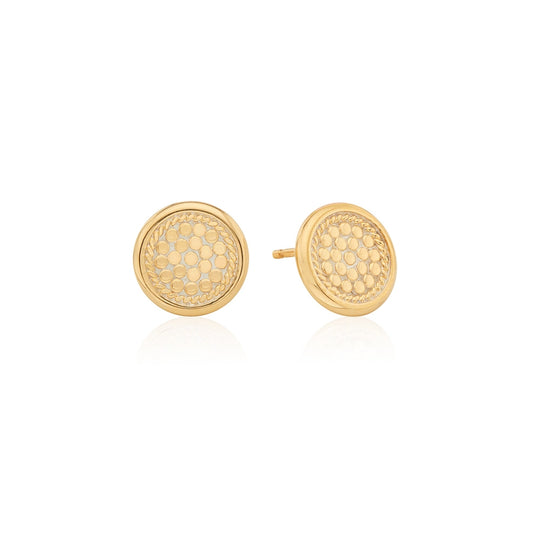 Classic Medium Circle Stud Earrings - Gold - ER10362 GLD