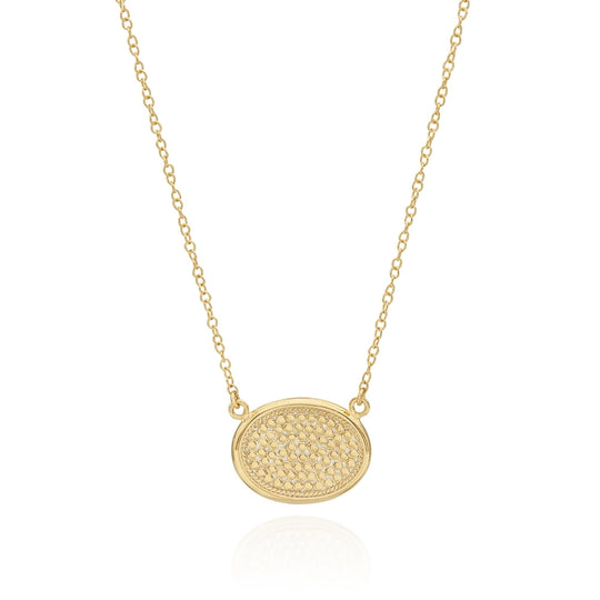 Classic Medium Oval Necklace - Gold - NK10349 GLD