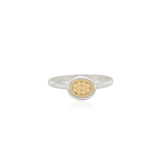 Classic Oval Stacking Ring, Size N 1/2 - Gold & Silver - RG10239 TWT