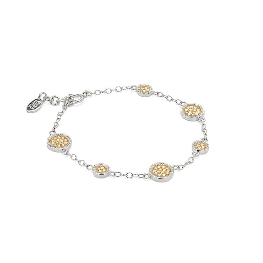 Classic Station Bracelet - Gold & Silver - BR10091-TWT