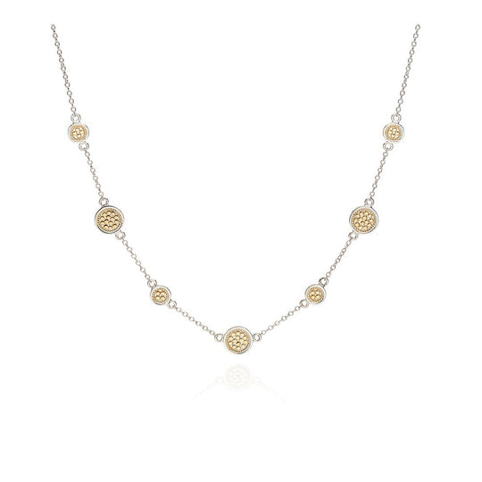 Classic Station Necklace - Gold & Silver - NK10208-TWT