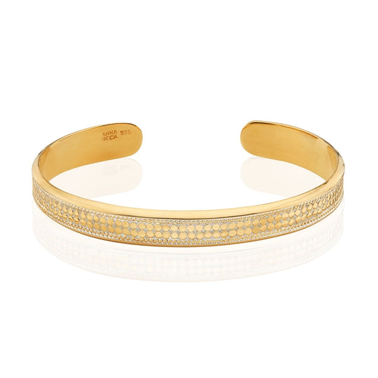 Classic Wide Band Stacking Cuff - Gold - BR10111-GLD