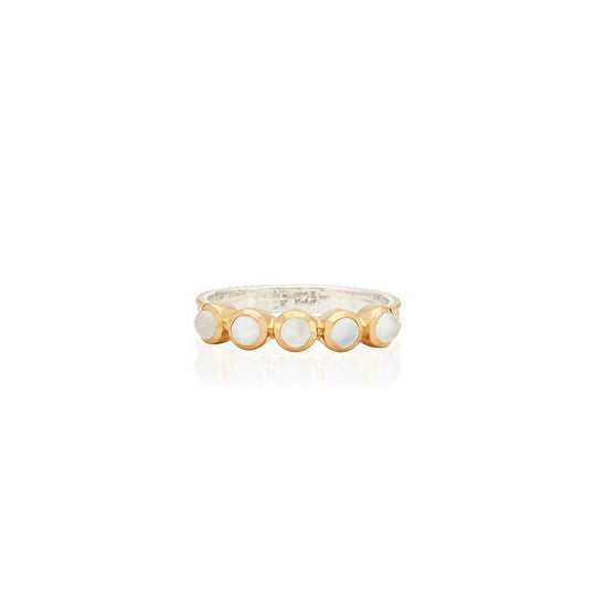 Mother of Pearl Multi-Stone Ring, Size L - Gold - 4201R-GMP