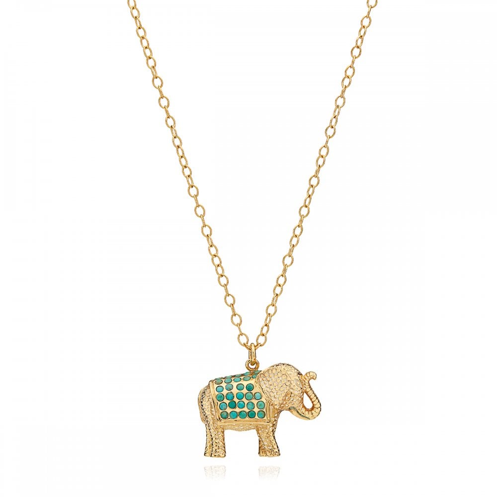 Turquoise on sale elephant necklace