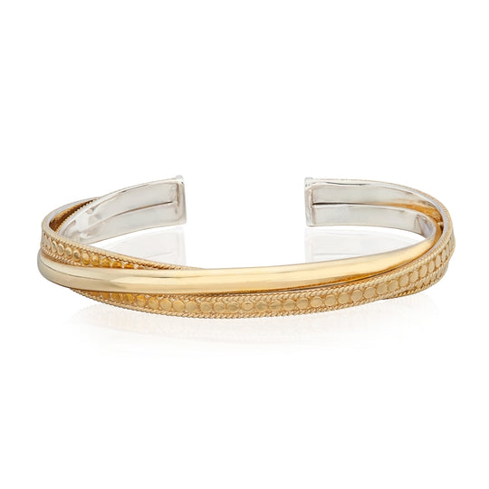 Twisted Smooth Cuff - Gold - BR10067