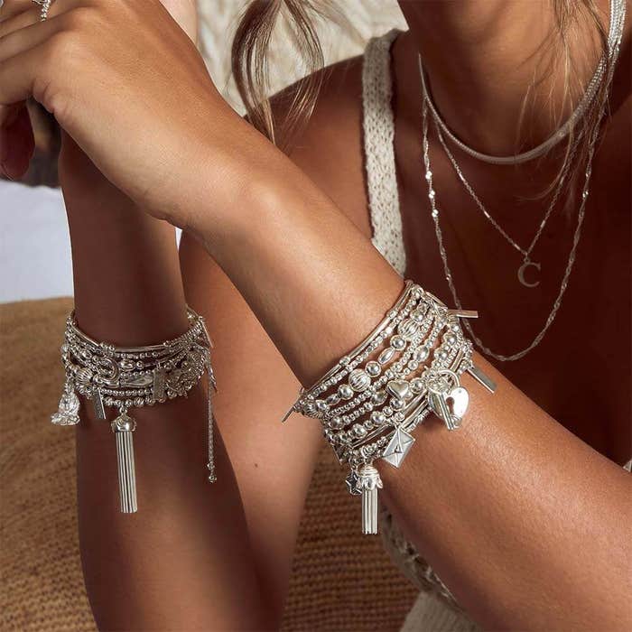 Mini Small Ball Lock & Key Bracelet - Silver - SBMSB923