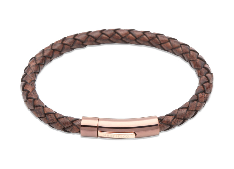 Leather Bracelet - Antique Dark Brown - 19cm - B321ADB/19CM
