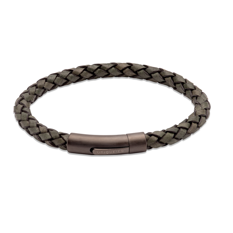 Dark Green Leather Bracelet - B450DG/19CM
