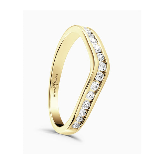 Poise 18ct Yellow Gold Curved Diamond Ring - 0.33ct