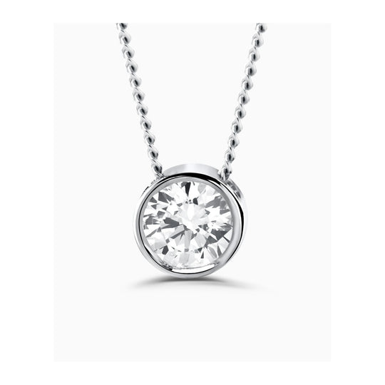 Brilliant Round Cut Diamond Pendant - 9ct White Gold - 0.40ct