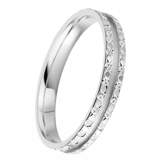 Kelby Diamond Cut Patterned Wedding Ring