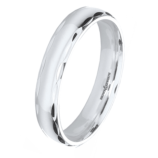 Isaac Diamond Cut Patterned Wedding Ring