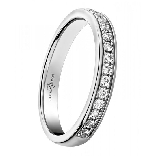 Joy Platinum Round Diamond Half-Eternity Ring