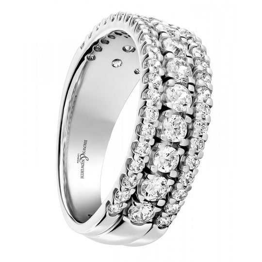 Kingdom 3-Row Diamond Set Dress Ring