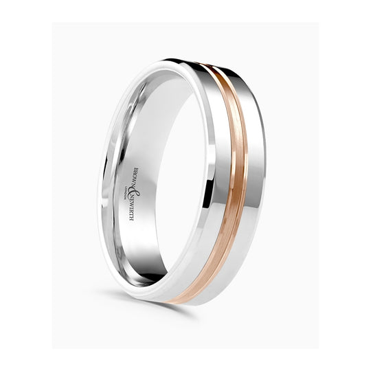 Fuse Palladium and 18ct Rose Gold Wedding Ring