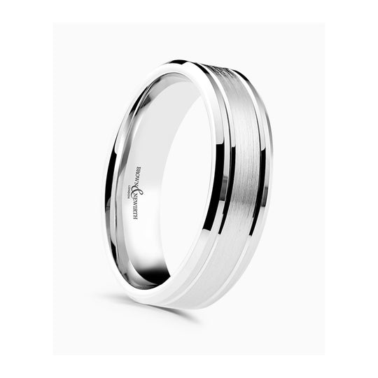 Urban Platinum Patterned Wedding Ring