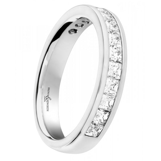Devine Platinum Princess Diamond Half-Eternity Ring, 1.0ct