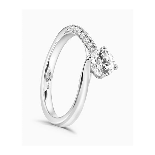 Platinum Round Brilliant Cut Diamond Ring - 0.80ct