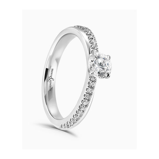 Alice Platinum Round Brilliant Cut Diamond Ring - 0.86ct