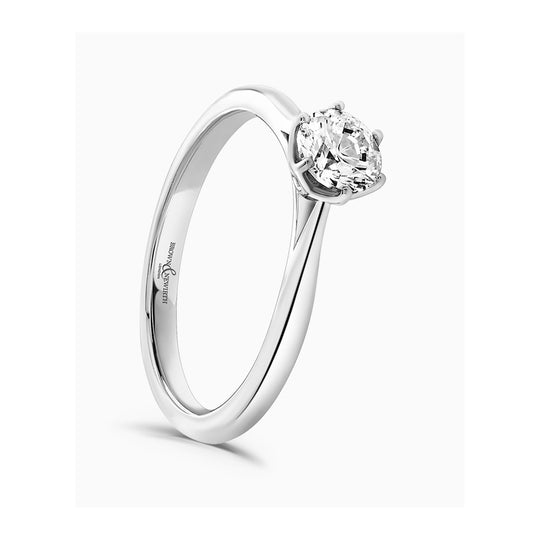 Delphine Platinum Round Brilliant Cut Solitaire Diamond Ring - 0.76ct