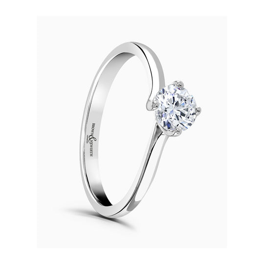 Evoke Platinum Round Brilliant Solitaire Ring - 0.50ct
