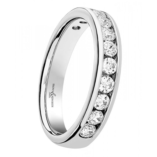 Synergy Platinum Round Diamond Half-Eternity Ring - 0.75ct